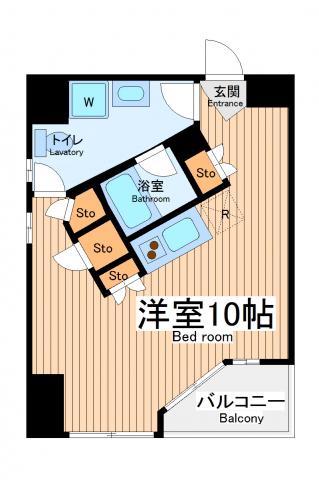 ピアハウス(ワンルーム/4階)の間取り写真