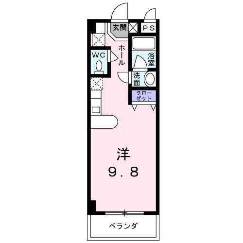 サンライズヒルズ(ワンルーム/4階)の間取り写真