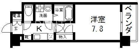 CASSIA高井田 ノース COURT(1K/2階)の間取り写真