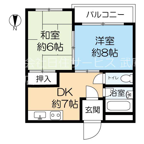 メゾンベスト(2DK/1階)の間取り写真