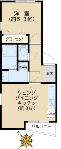 アンベリール本郷(1LDK/2階)の間取り写真