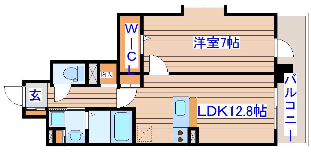 レジディア榴岡 イースト棟(1LDK/7階)の間取り写真