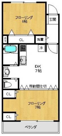 ラフィーネメゾンMAYUZUMI(2DK/2階)の間取り写真
