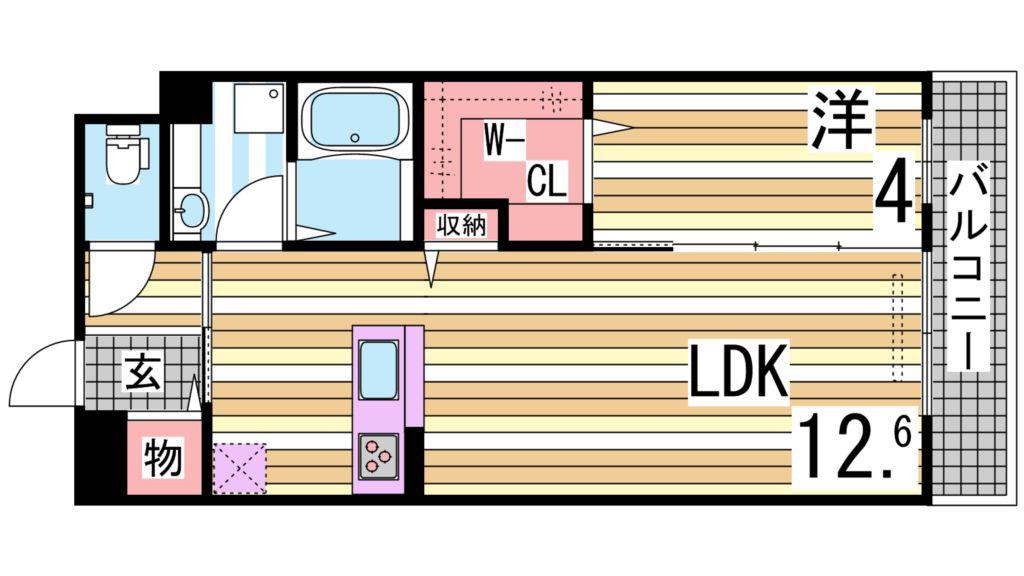 滝つじハイツ(1LDK/3階)の間取り写真