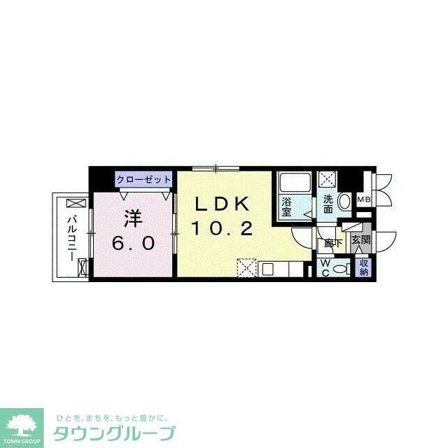 ペニー レイン(1LDK/4階)の間取り写真