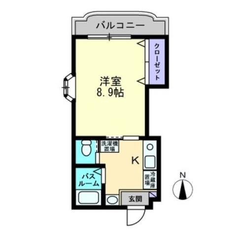 J・エクレール(1K/2階)の間取り写真