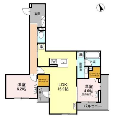 クレール(2LDK/3階)の間取り写真