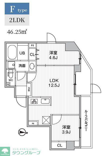 S-RESIDENCE亀戸BALM(2LDK/6階)の間取り写真