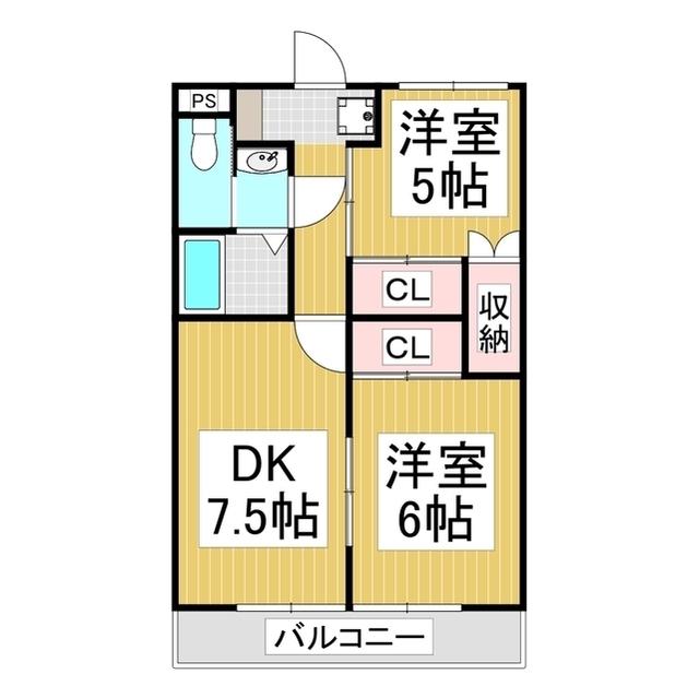 グランドメゾン(2LDK/1階)の間取り写真