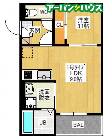 REGALEST JM 富田(1LDK/2階)の間取り写真