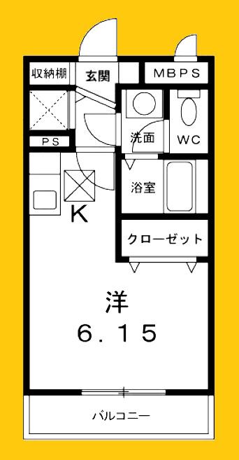 2-LEAF(ワンルーム/1階)の間取り写真
