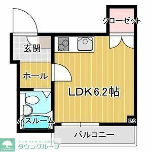 MERIDIAN KIMACHI-DORI(ワンルーム/2階)の間取り写真