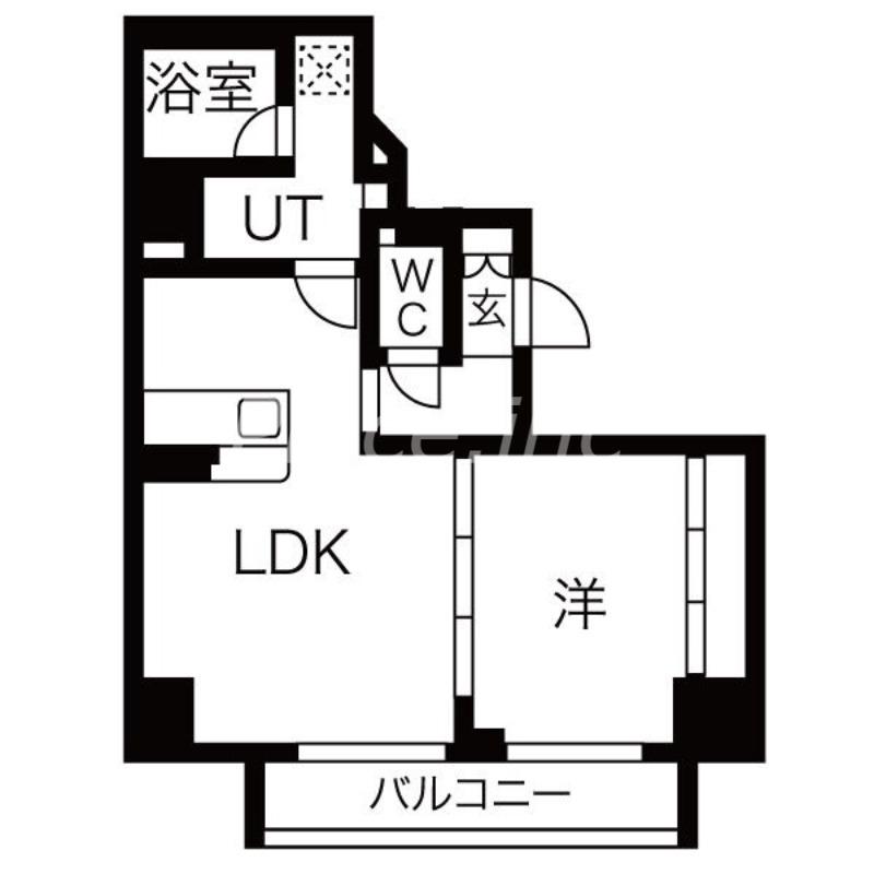 インザグレイス東三国(1LDK/4階)の間取り写真
