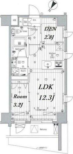 メイクス浅草イースト(1SLDK/2階)の間取り写真