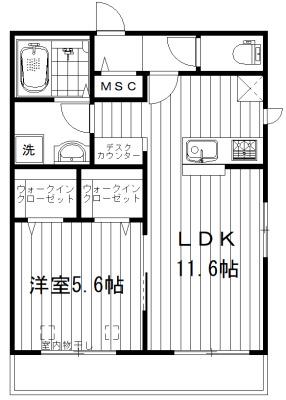 中野坂上レジデンス(1LDK/3階)の間取り写真