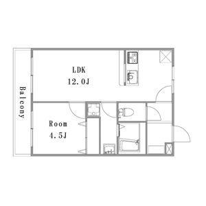 ハイツ禎紫園B(1LDK/2階)の間取り写真