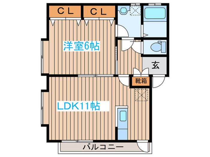 コーポストリームII(1LDK/1階)の間取り写真