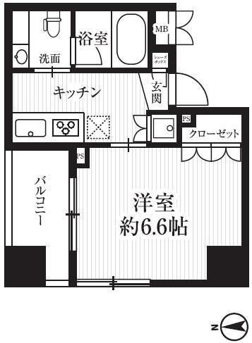HF千駄木レジデンス(1K/3階)の間取り写真