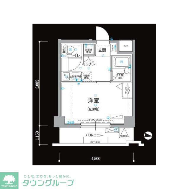 リヴシティ新宿弐番館(1K/6階)の間取り写真