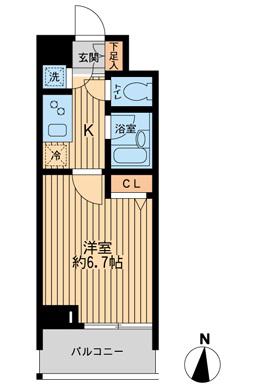 HF早稲田レジデンス(1K/3階)の間取り写真