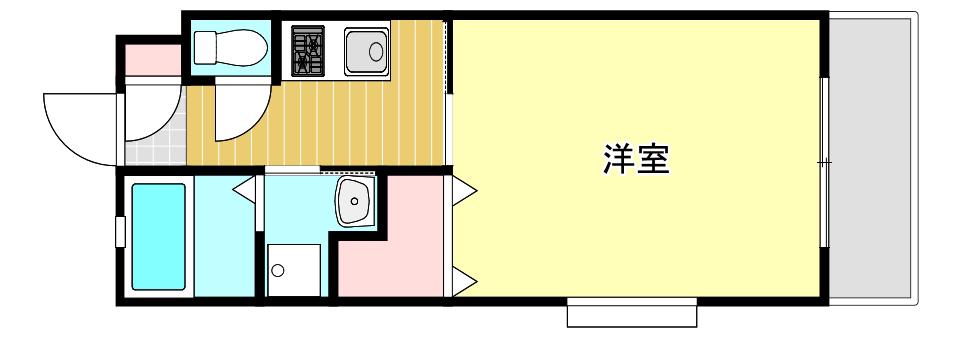 パシフィックグランシャイン相生町(1K/1階)の間取り写真