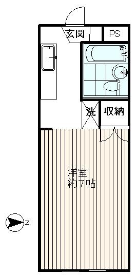 クレッセント椎名町 2号棟(1K/1階)の間取り写真