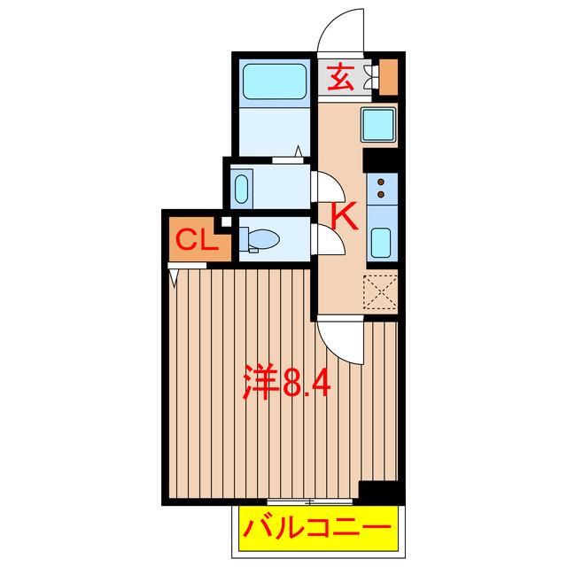 ZERDIA船橋(1K/2階)の間取り写真