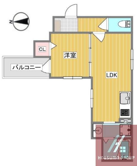 HALIOS RESIDENCE(1LDK/2階)の間取り写真