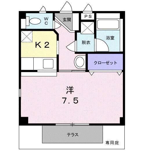 メゾン フリーデ(ワンルーム/1階)の間取り写真