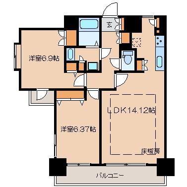サンクレール荒川ブランガーデン(2LDK/11階)の間取り写真
