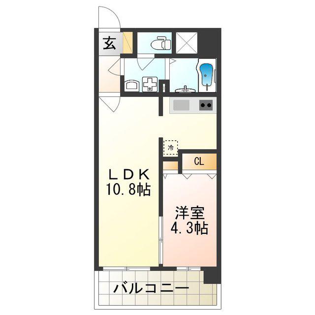 アール・オーハイム松崎町(1LDK/4階)の間取り写真
