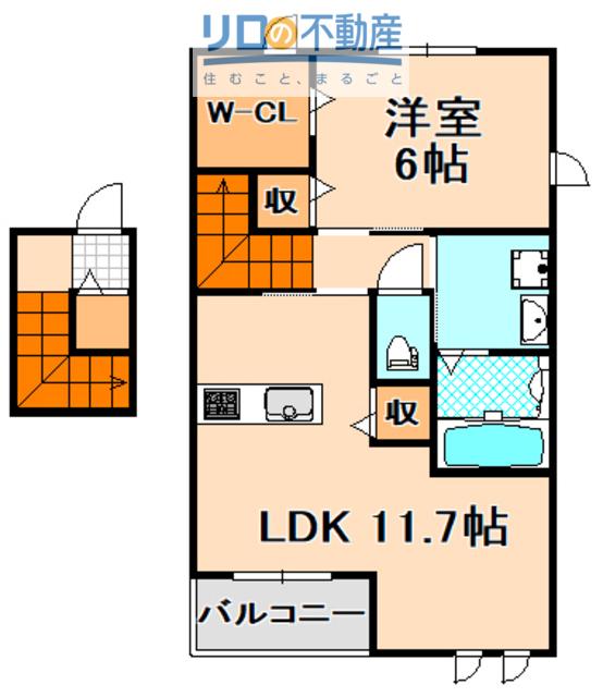 エルピーダ(1LDK/2階)の間取り写真