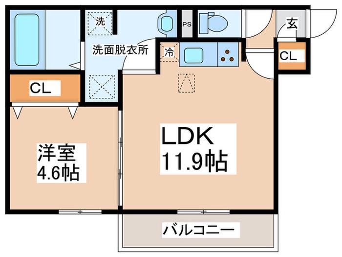 CLASIST KUROTSUCHI(1LDK/3階)の間取り写真