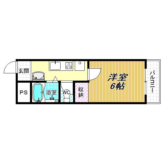 グレープ本町(ワンルーム/3階)の間取り写真