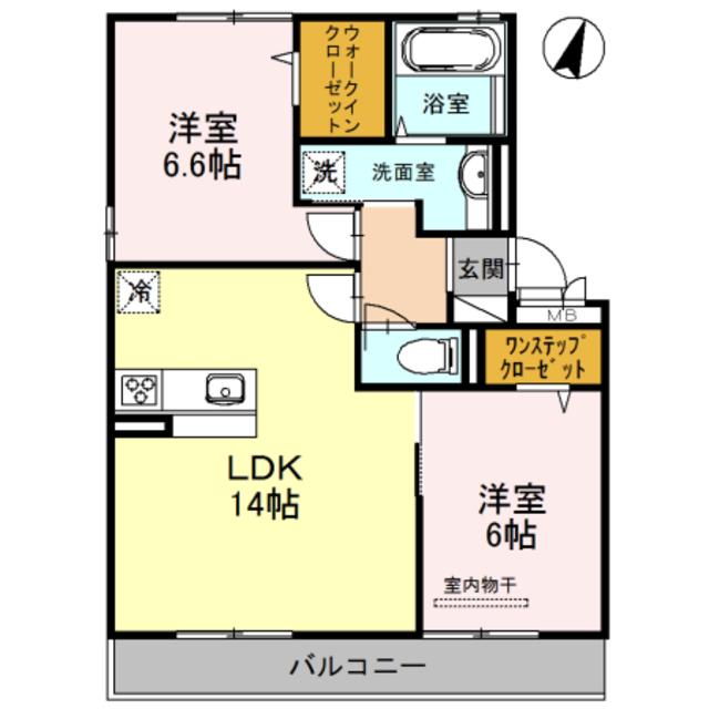 マーベラス(2LDK/3階)の間取り写真