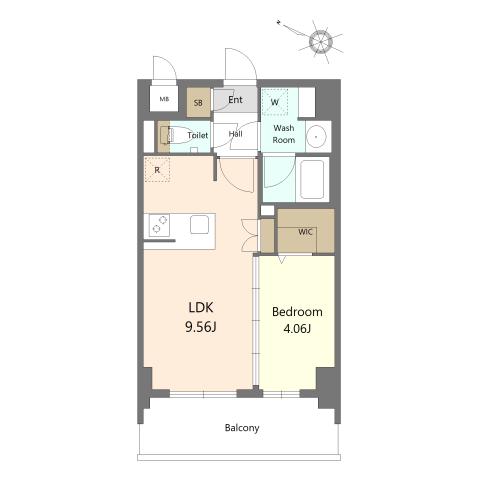 S-RESIDENCE薬院AUREATE(1LDK/11階)の間取り写真