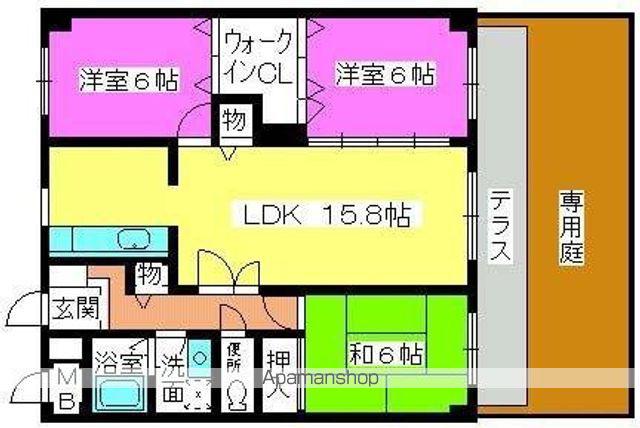 ウエストビレッジ長丘(3LDK/1階)の間取り写真