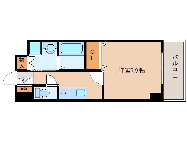 TKビル西大寺 ノース(ワンルーム/8階)の間取り写真