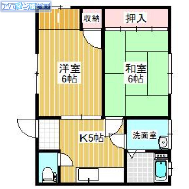 コーポ平成(2DK/2階)の間取り写真