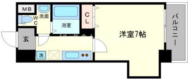 リップル NANBA イースト(1K/3階)の間取り写真