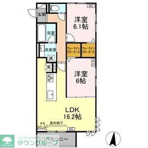 グラシア広路本町(2LDK/3階)の間取り写真
