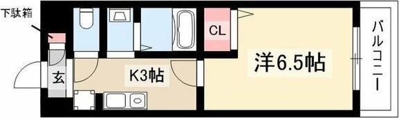 エスポワール コーネン(1K/3階)の間取り写真