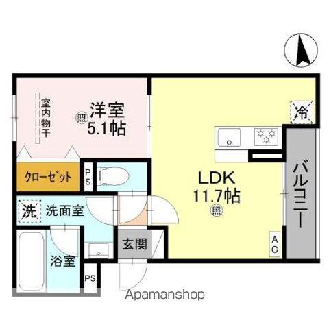 WEALTH JOTO II(1LDK/2階)の間取り写真