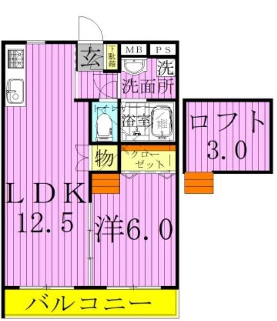 ジュールエストⅡ(1LDK/1階)の間取り写真