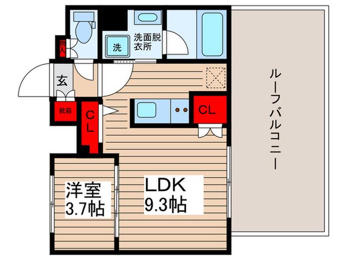 QUALITAS大島(1LDK/5階)の間取り写真