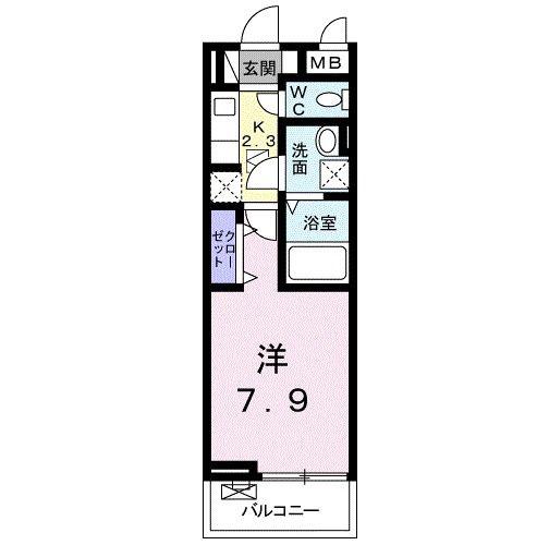 ガーデンテラス和光II(1K/1階)の間取り写真