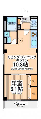 インブルーム(1LDK/4階)の間取り写真
