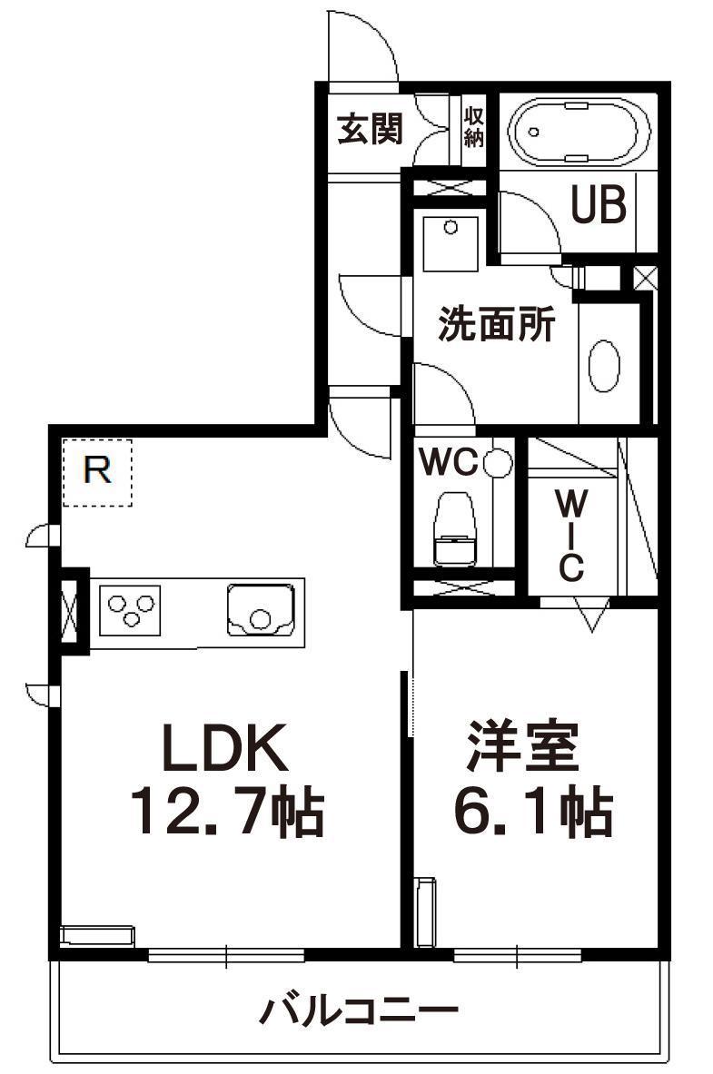 ヒルズレジデンシャルD23(1LDK/1階)の間取り写真
