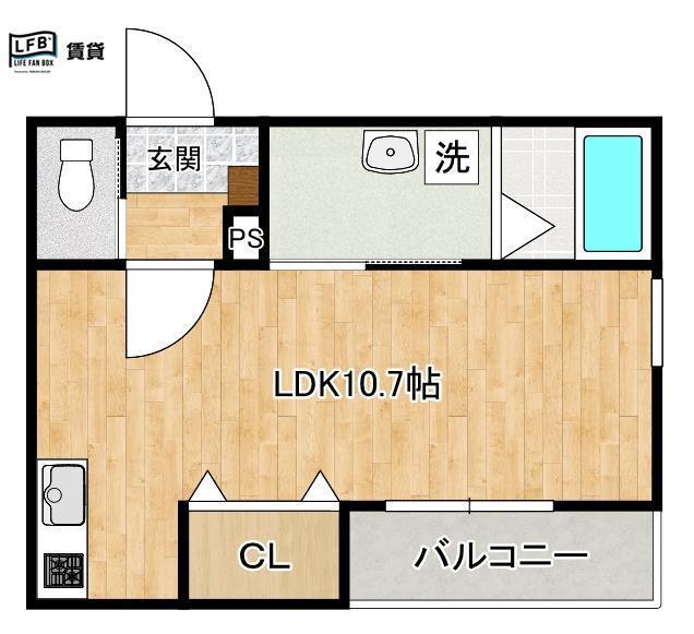 LFB APARTMENT桜木I(ワンルーム/2階)の間取り写真