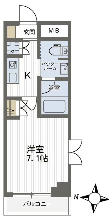 VIE NOUVELLE常盤(1K/2階)の間取り写真